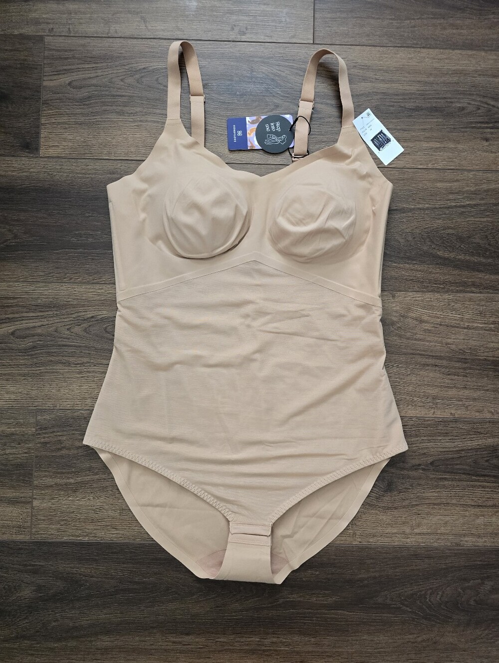 Honeylove Shaping Cami Bodysuit Nude Plus Size 2X NEW Smoothing Compression